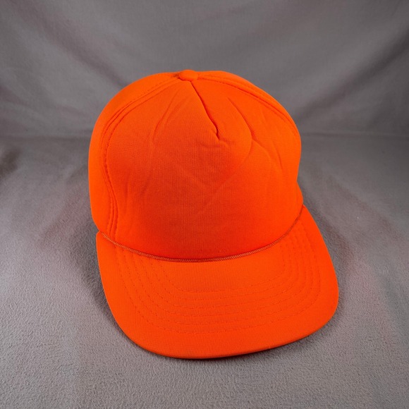 Hunting Hat Men OS Safety Orange Trucker Snapback All Foam Yupoong - Picture 1 of 12